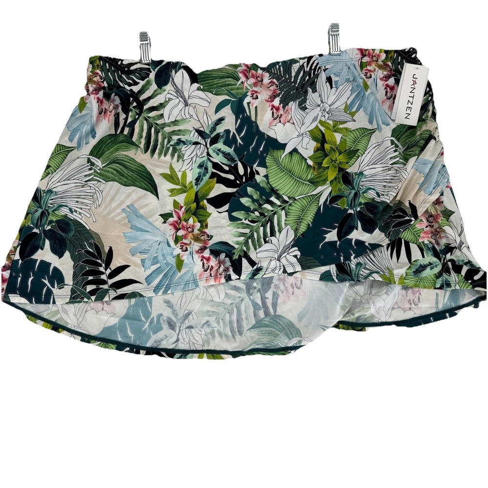 Jantzen Wrap Front Printed Swim Over Skirt 20W Floral Tropical